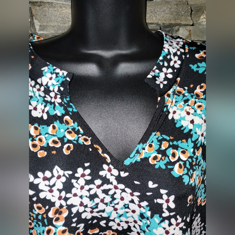 Lildy floral blouse tunic, size L XL, great condition, Hi Lo - Picture 7 of 9